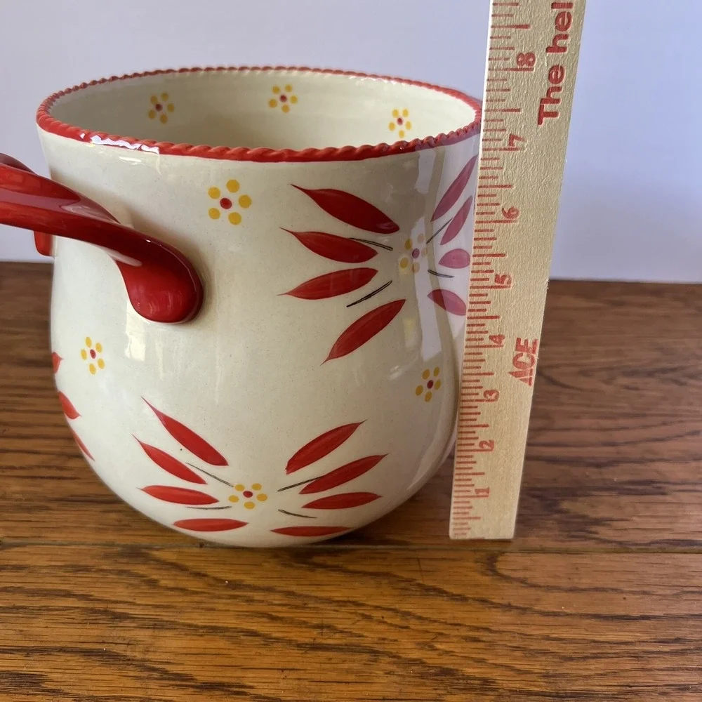 Temptations Old World Red‎ Crock Supersize Utensil Holder JAR Store & more 7